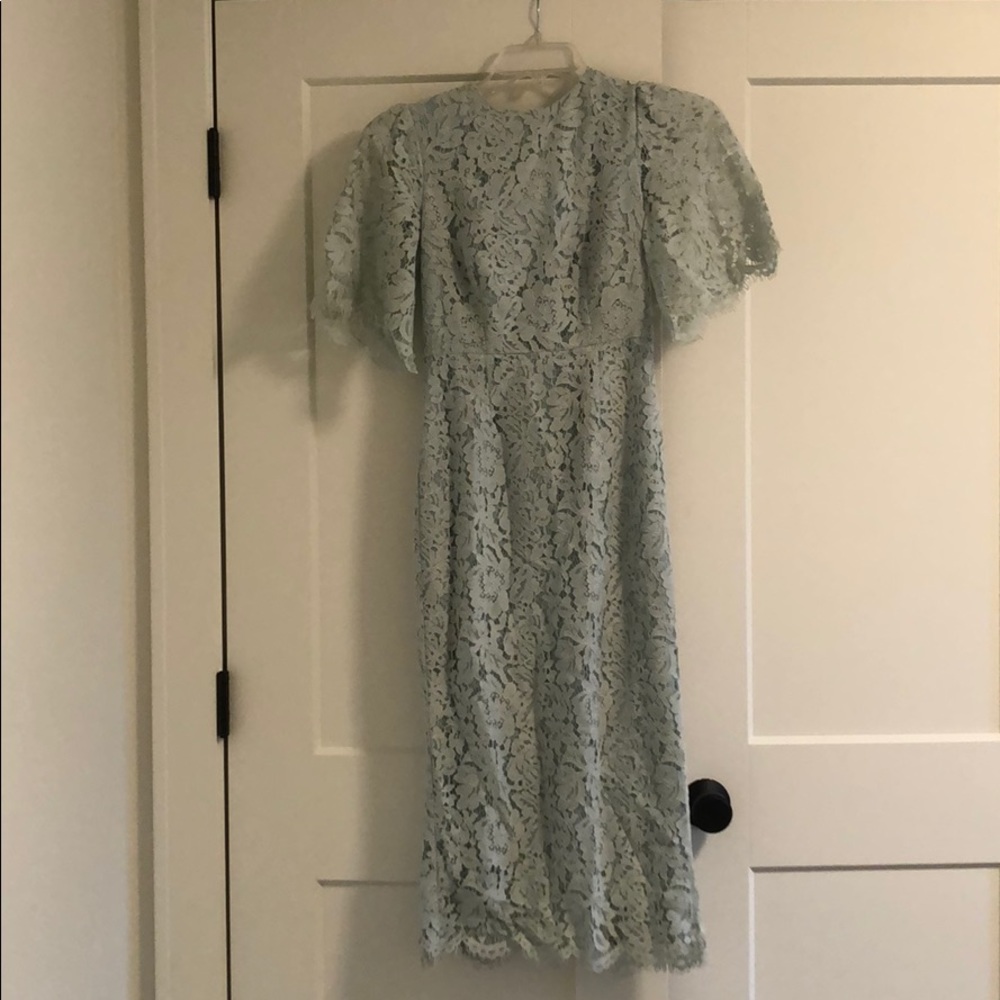 ASOS Mint Lace Fitted Midi Dress